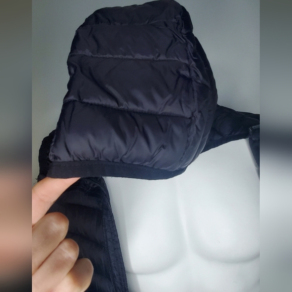 H&M-size L- Men's Divided- Black Puffer Jacket Lightweight with Hood - Picture 3 of 11